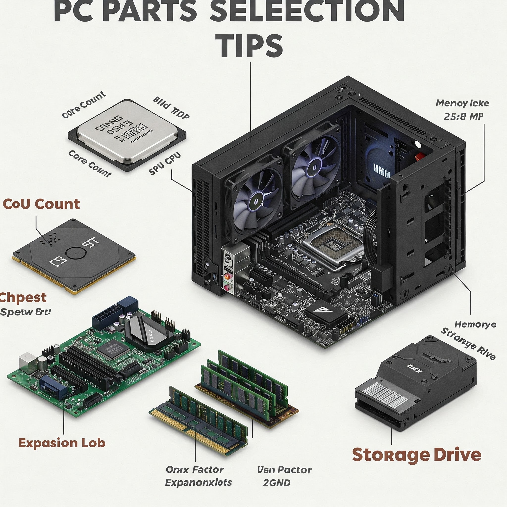 PCパーツ選定のイメージ